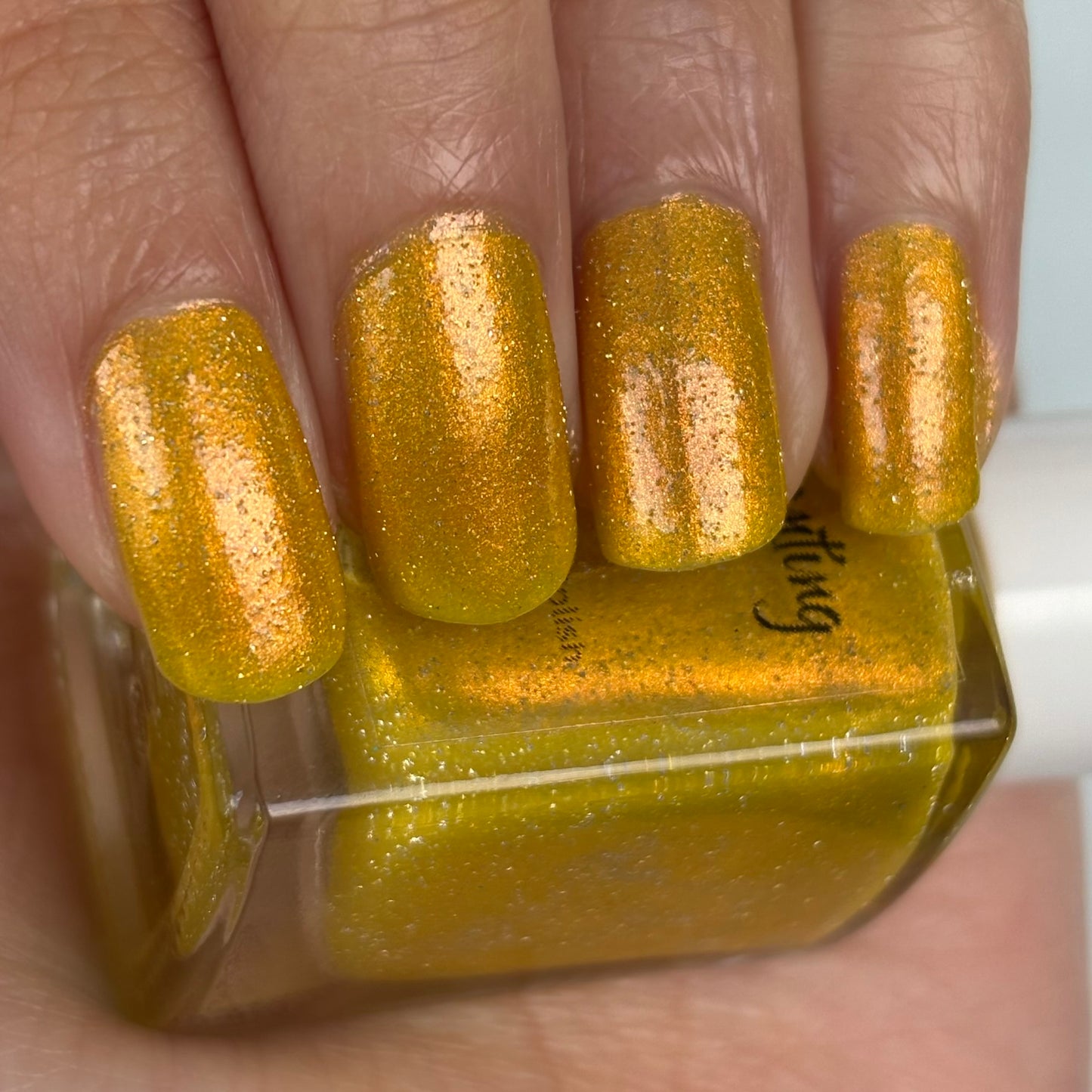 ⭐Gallivanting Nails - Sherbet Lemon - Overpour Shade - (Shimmer/Reflective Glitter)