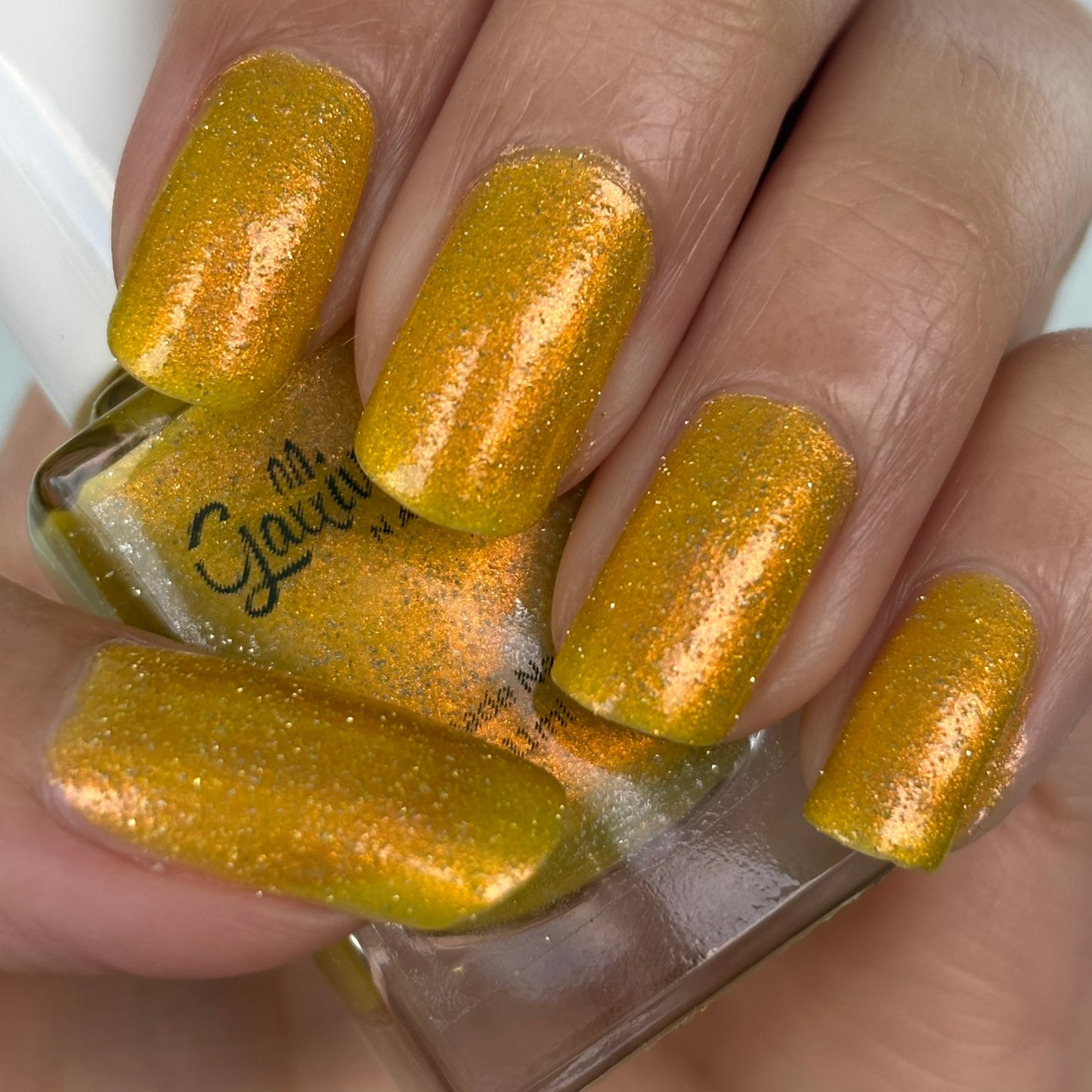 ⭐Gallivanting Nails - Sherbet Lemon - Overpour Shade - (Shimmer/Reflective Glitter)