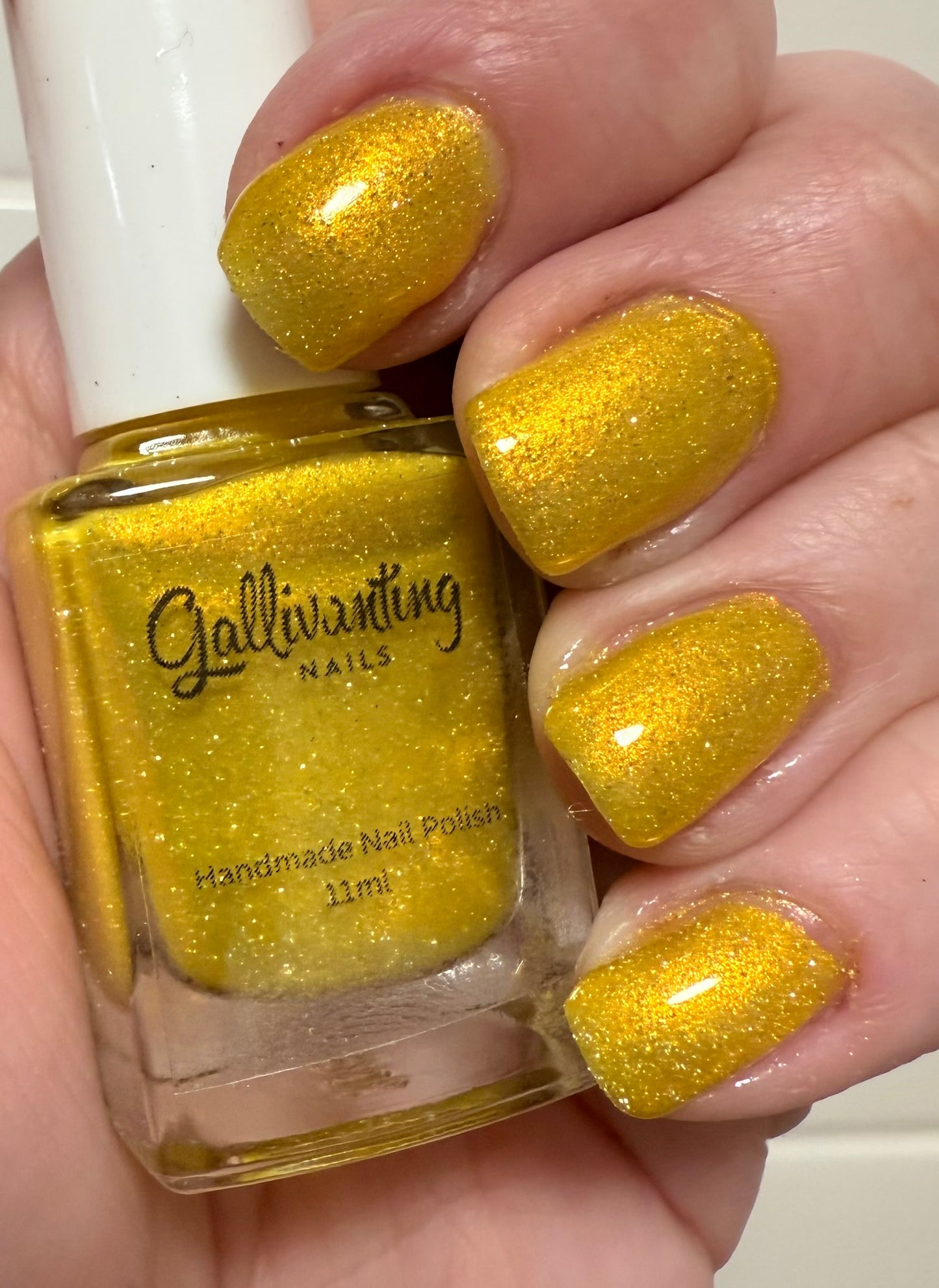 ⭐Gallivanting Nails - Sherbet Lemon - Overpour Shade - (Shimmer/Reflective Glitter)