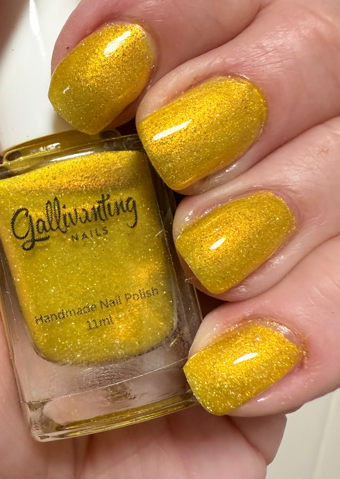 ⭐Gallivanting Nails - Sherbet Lemon - Overpour Shade - (Shimmer/Reflective Glitter)