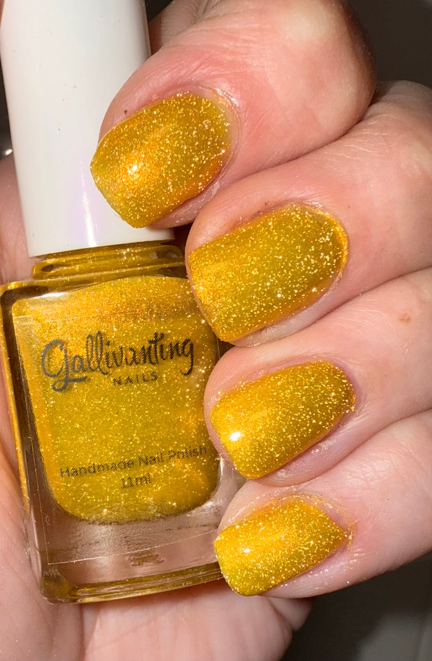 ⭐Gallivanting Nails - Sherbet Lemon - Overpour Shade - (Shimmer/Reflective Glitter)