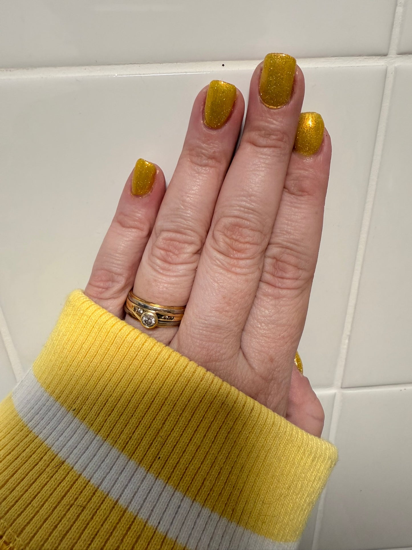 ⭐Gallivanting Nails - Sherbet Lemon - Overpour Shade - (Shimmer/Reflective Glitter)