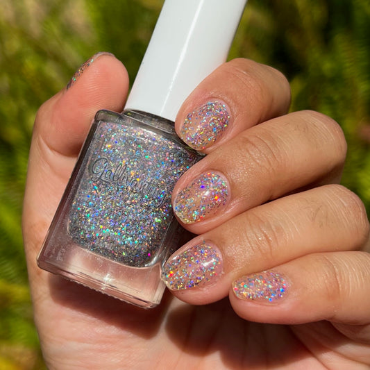 Rainbow Flakie Holo Topper (Gallivanting Nails)