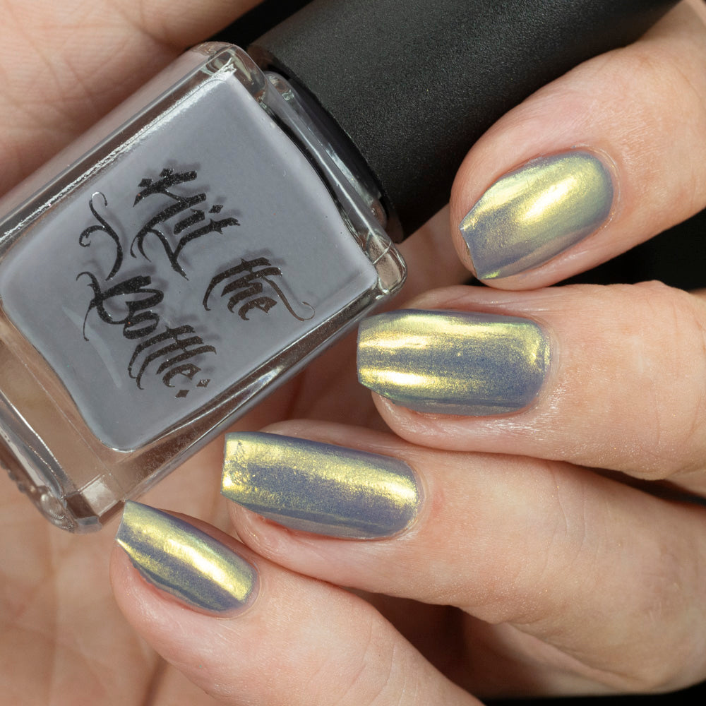 Hit The Bottle - Mid Grey Undies - Pink peel off base coat