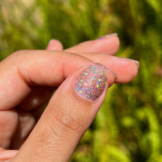 Rainbow Flakie Holo Topper (Gallivanting Nails)