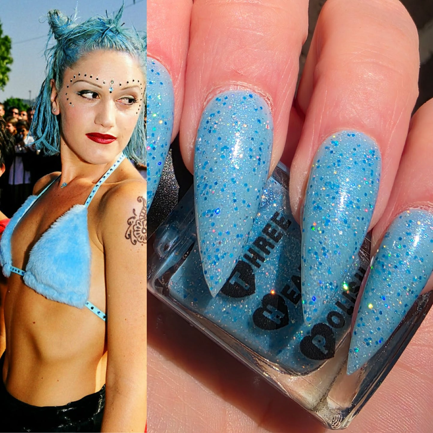 ⭐Three Hearts Polish - Just A Girl (Crelly/Glitter) Overpour Shade