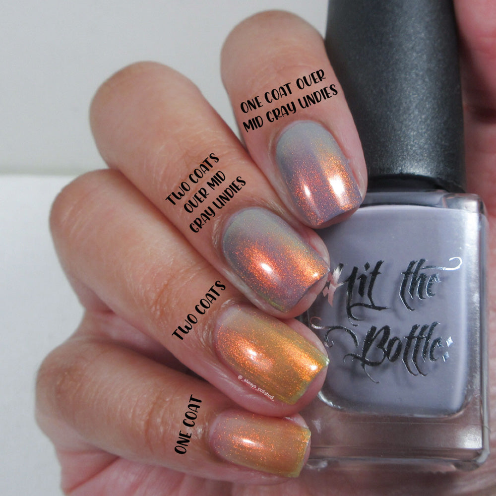 Hit The Bottle - Mid Grey Undies - Pink peel off base coat