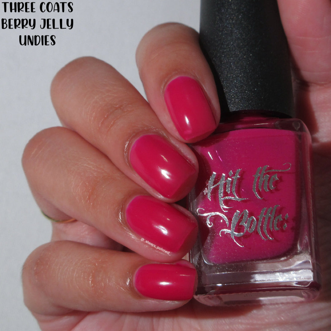 Hit The Bottle - Berry Jelly Undies - Pink peel off base coat