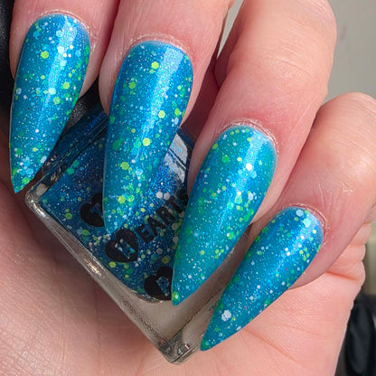 Three Hearts Polish - Oh...My...Smurf (Crelly/Glitter) (Overpour Shade)