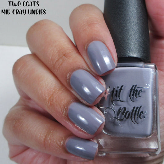 Hit The Bottle - Mid Grey Undies - Pink peel off base coat