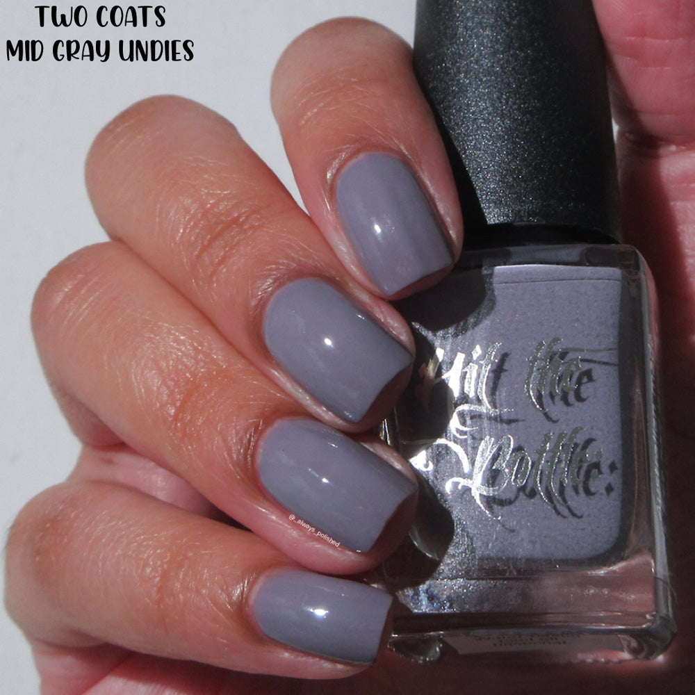 Hit The Bottle - Mid Grey Undies - Pink peel off base coat