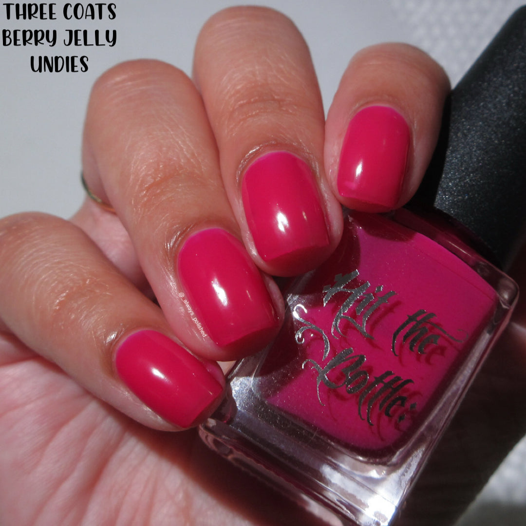 Hit The Bottle - Berry Jelly Undies - Pink peel off base coat