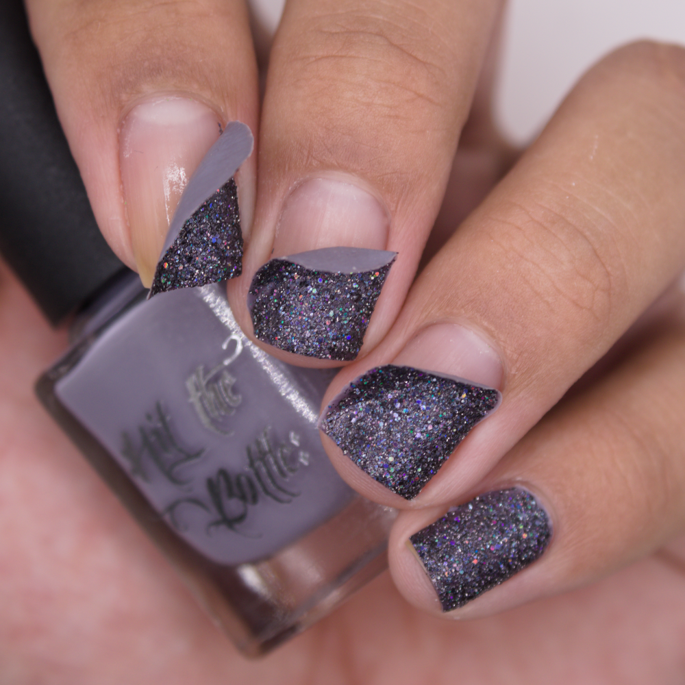 Hit The Bottle - Mid Grey Undies - Pink peel off base coat