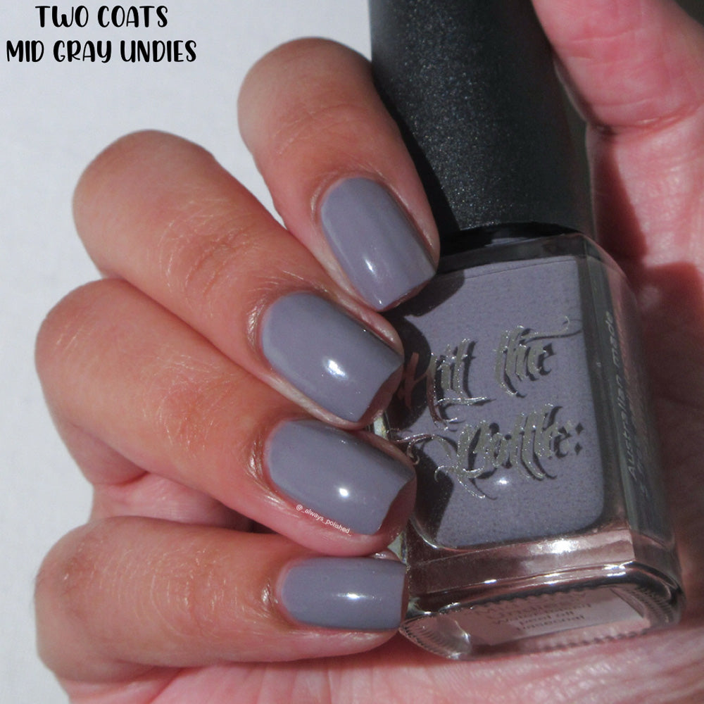 Hit The Bottle - Mid Grey Undies - Pink peel off base coat