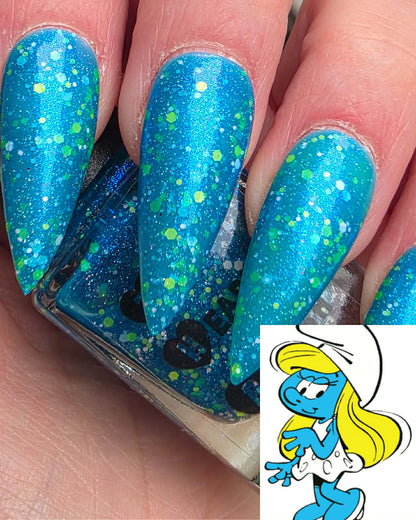 Three Hearts Polish - Oh...My...Smurf (Crelly/Glitter) (Overpour Shade)