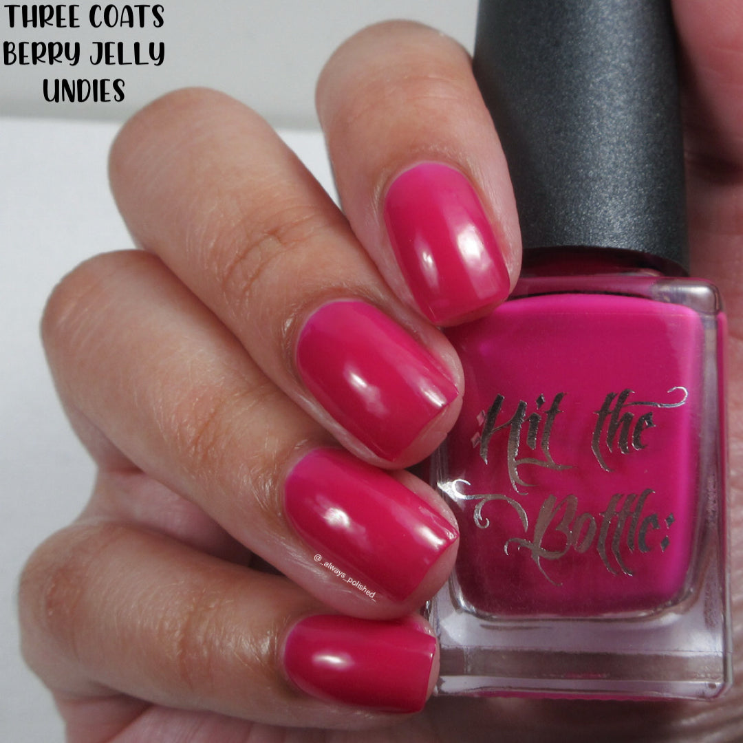 Hit The Bottle - Berry Jelly Undies - Pink peel off base coat