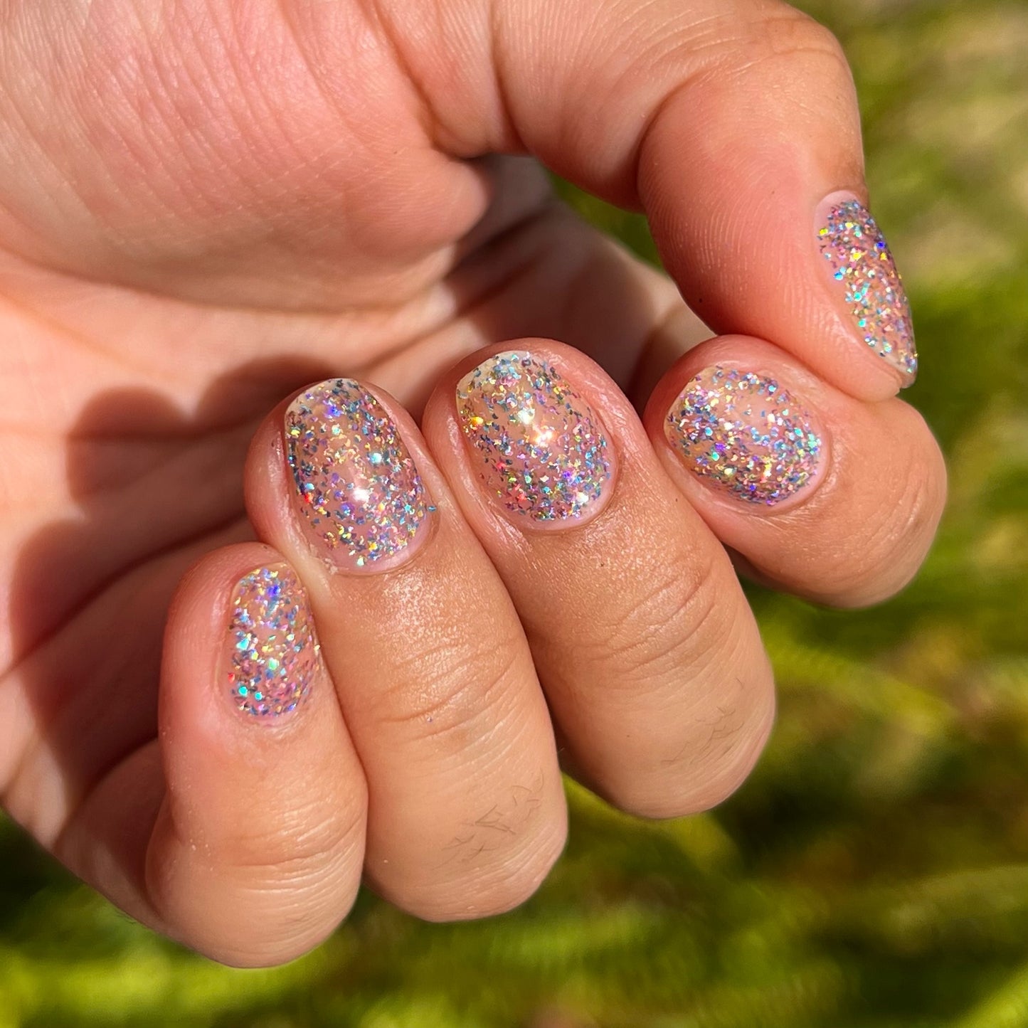 Rainbow Flakie Holo Topper (Gallivanting Nails)