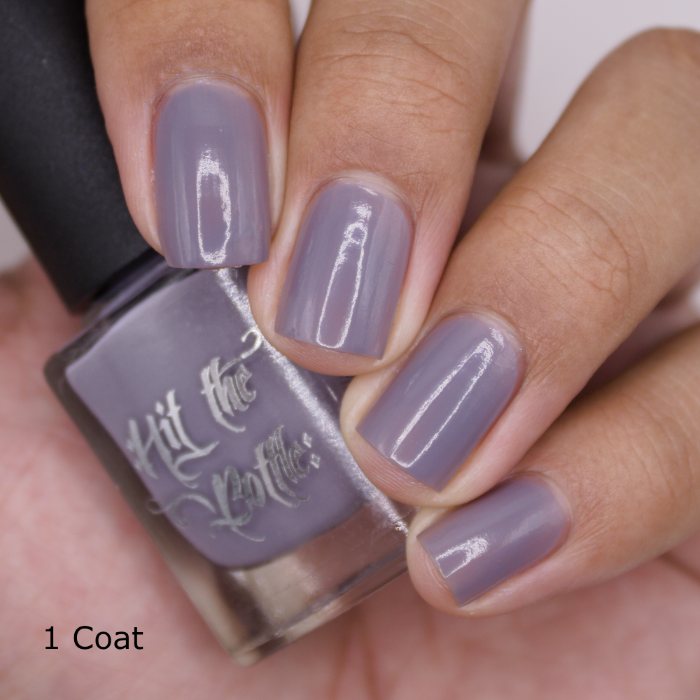 Hit The Bottle - Mid Grey Undies - Pink peel off base coat