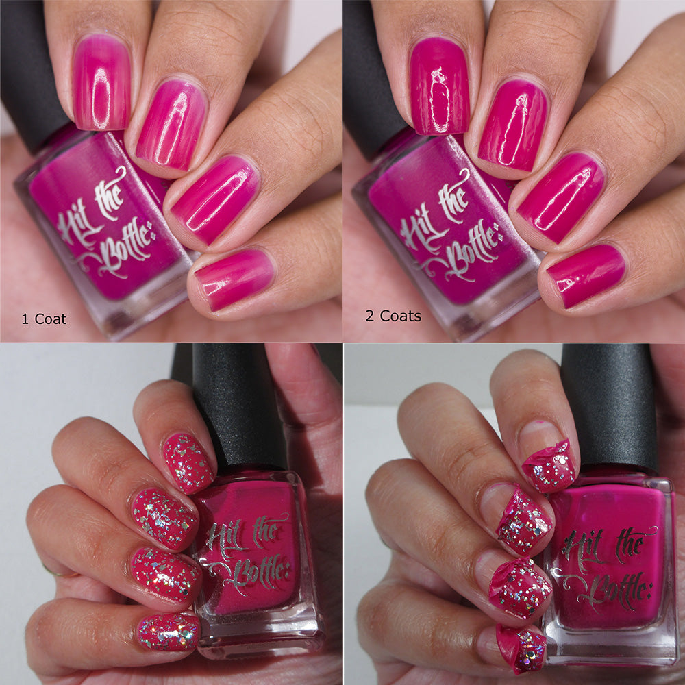 Hit The Bottle - Berry Jelly Undies - Pink peel off base coat