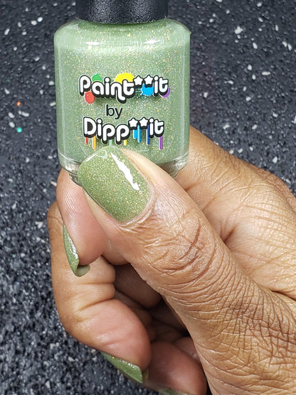 ⭐Paint It By Dipp It - Green Gums (Flakies/Holo) Overpour shade