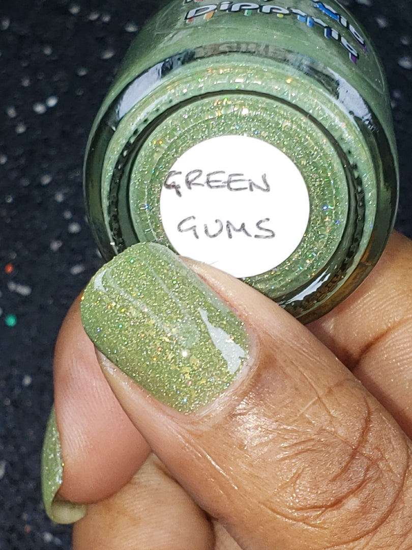 ⭐Paint It By Dipp It - Green Gums (Flakies/Holo) Overpour shade
